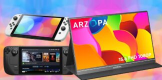 Save Over 50% Off This 15″ USB Portable Monitor (Works with Nintendo Switch, Steam Deck)
